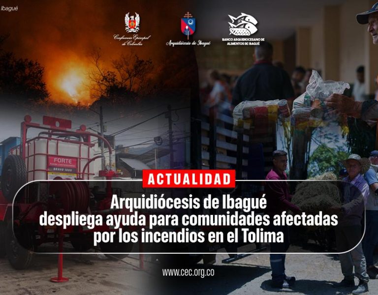 Alimentos, equipos y voluntarios: la respuesta de la Iglesia ante emergencia por incendios en el Tolima